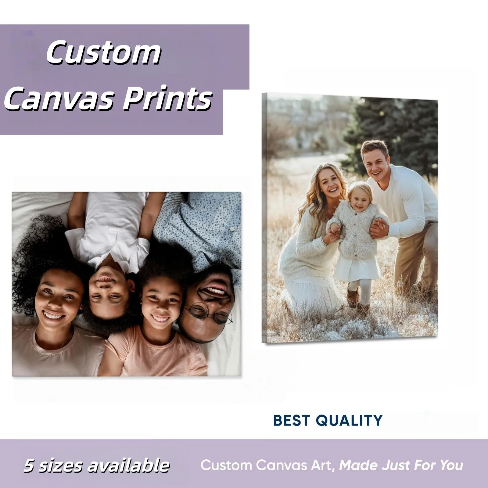 

Turn Your Photo into Custom Canvas Wall Art Personalized Photo Family Keepsake