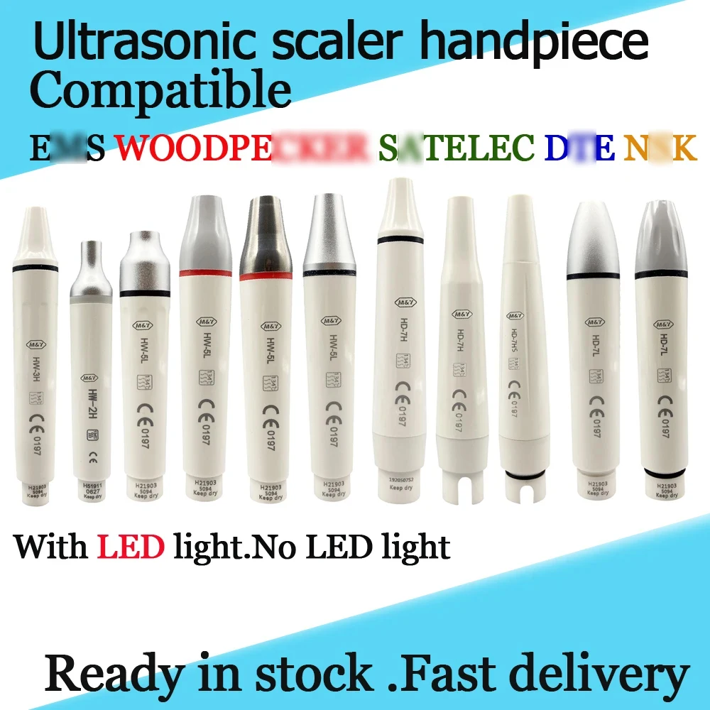 Dental Ultrasonic Piezo Scaler Handpiece HW-3H/ 5L HD7H/7L LED Fit for S*TELEC D*E WOOD*ECKER E*S V*N Dental Ultrasonic Scalers