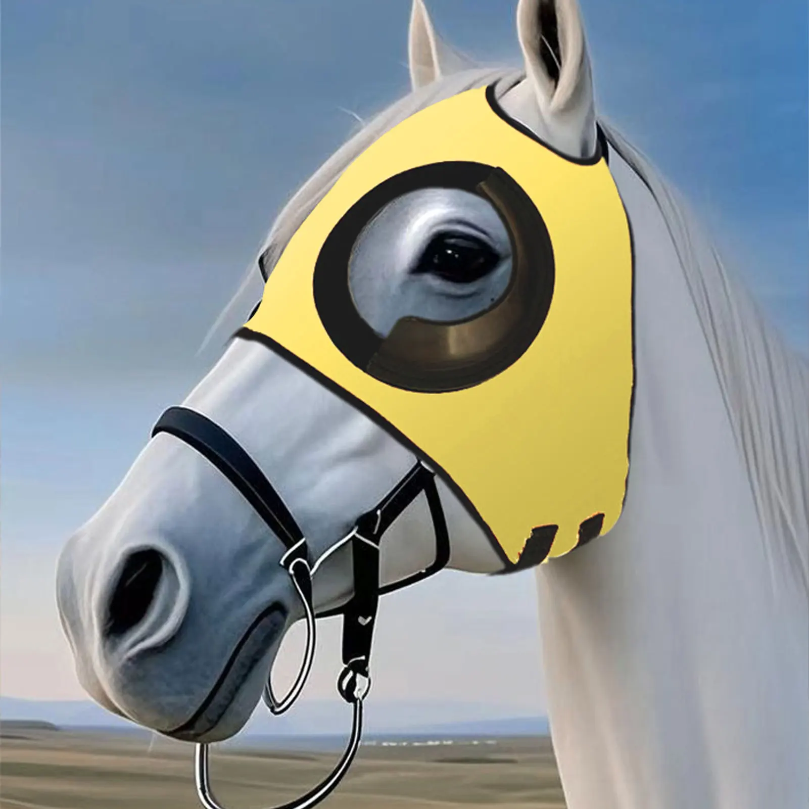 

Horse Blinder Horse Eye Cover из искусственной кожи, защита от песка, дышащие очки Horse Eye Blinder для гонок, принадлежности для конных ремней