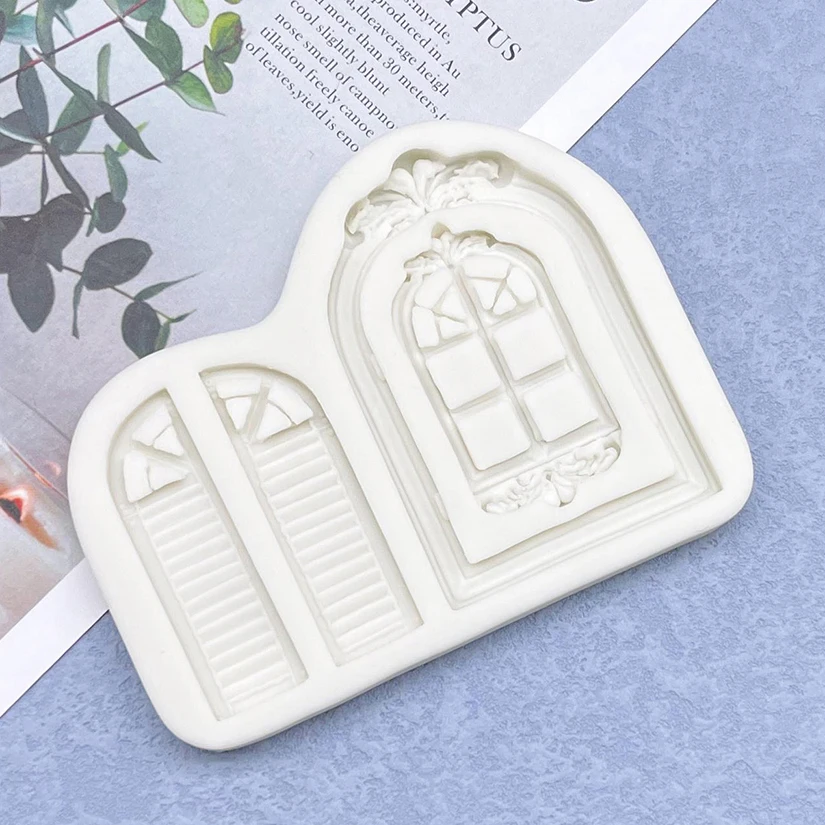 Door Window Silicone Sugarcraft Mold Resin Tools Cupcake Baking Mould Fondant Cake Decorating Tools