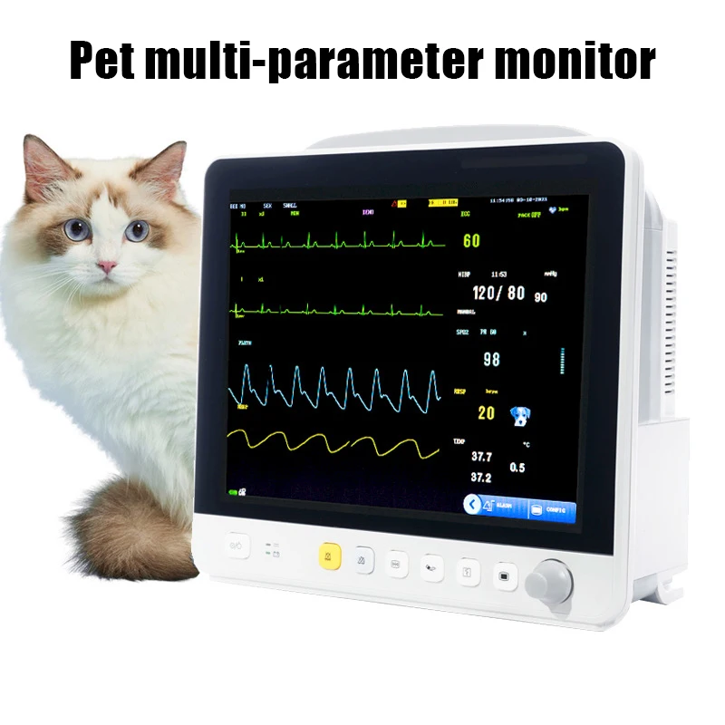 VE12 (plug-in) Animal Monitor with Quick Setting Alarm Function for Electrocardiogram Heart Rate Respiration Blood Oxygen Blood