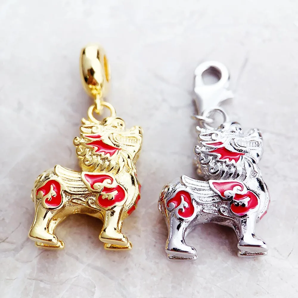 Chinese Pixiu Pendant 925 Sterling Silver Dangle Charm For Women Men Vintage Fine Jewelry Protection Gift