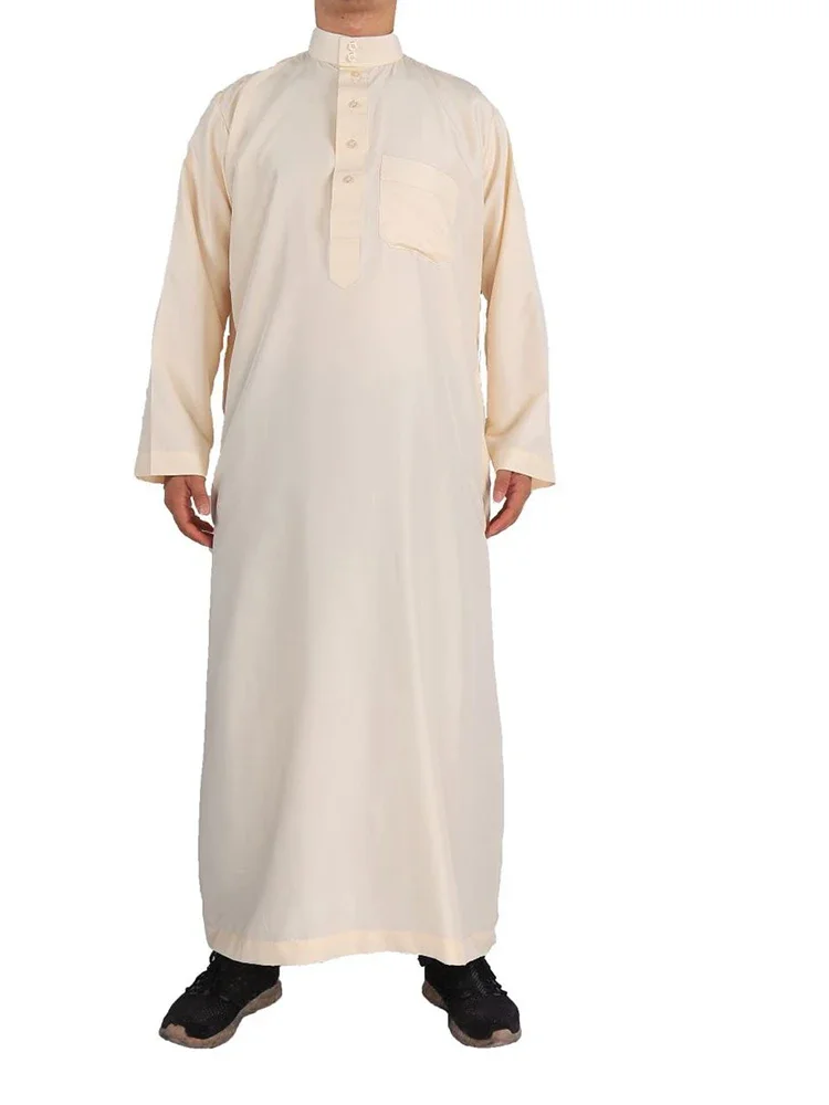 Eid Muslim Jubba Thobe Men Ramadan Embroidery Long Robe Kaftan Kimono Saudi Musulman Abaya Dubai Arab Turkey Islamic Clothing