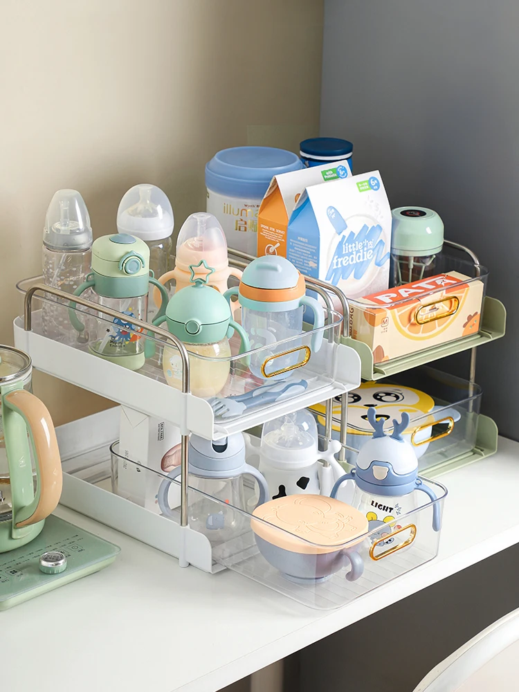 

Baby Bottle Storage Rack Baby Tableware Bowls and Chopsticks Food Supplement Tool Organizer Home Desktop Water Cup Storage Shelf