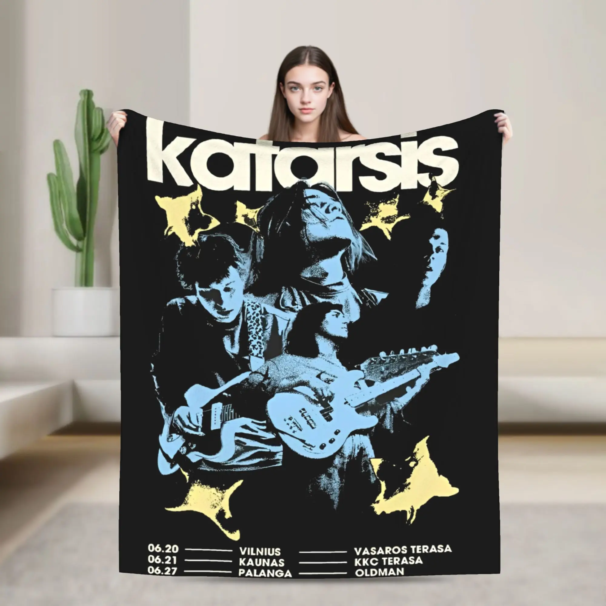 

Katarsis band Throw Blanket for Couch Fuzzy Soft Plush Blanket 50x60 Inches Multi-size Bedspreads for All Seasons