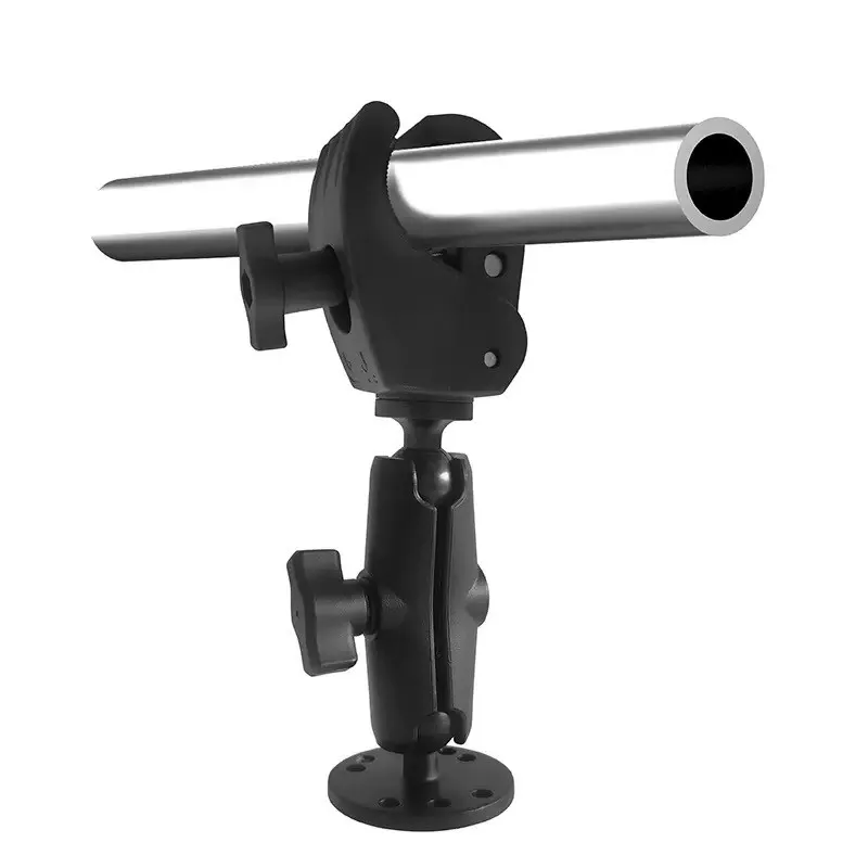 Trolling Motor Stabilizer Mount Marine 1'' Ball Tough Claw Clamp Adjustable Boat Bracket Round Plate Rail Mount for 17-76mm Bars