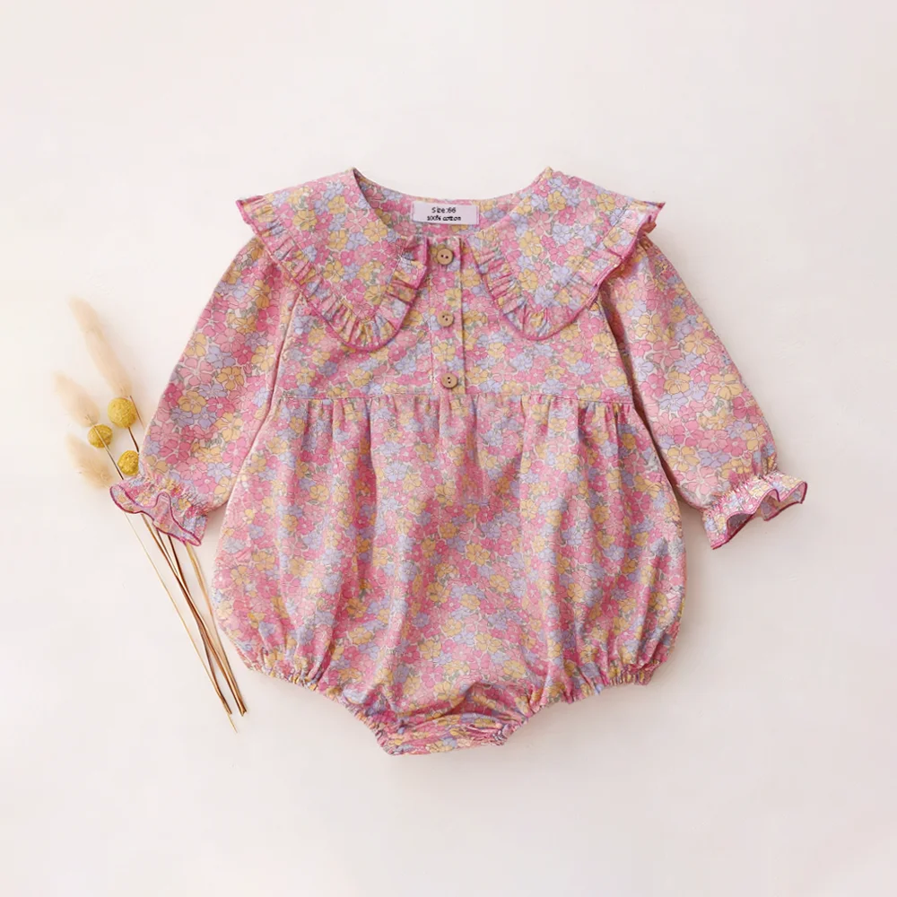 Vintage Baby Girls Clothes Soft Cotton Long Sleeve Spring Summer Baby Girls Bodysuits Newborn Baby Girl Clothing