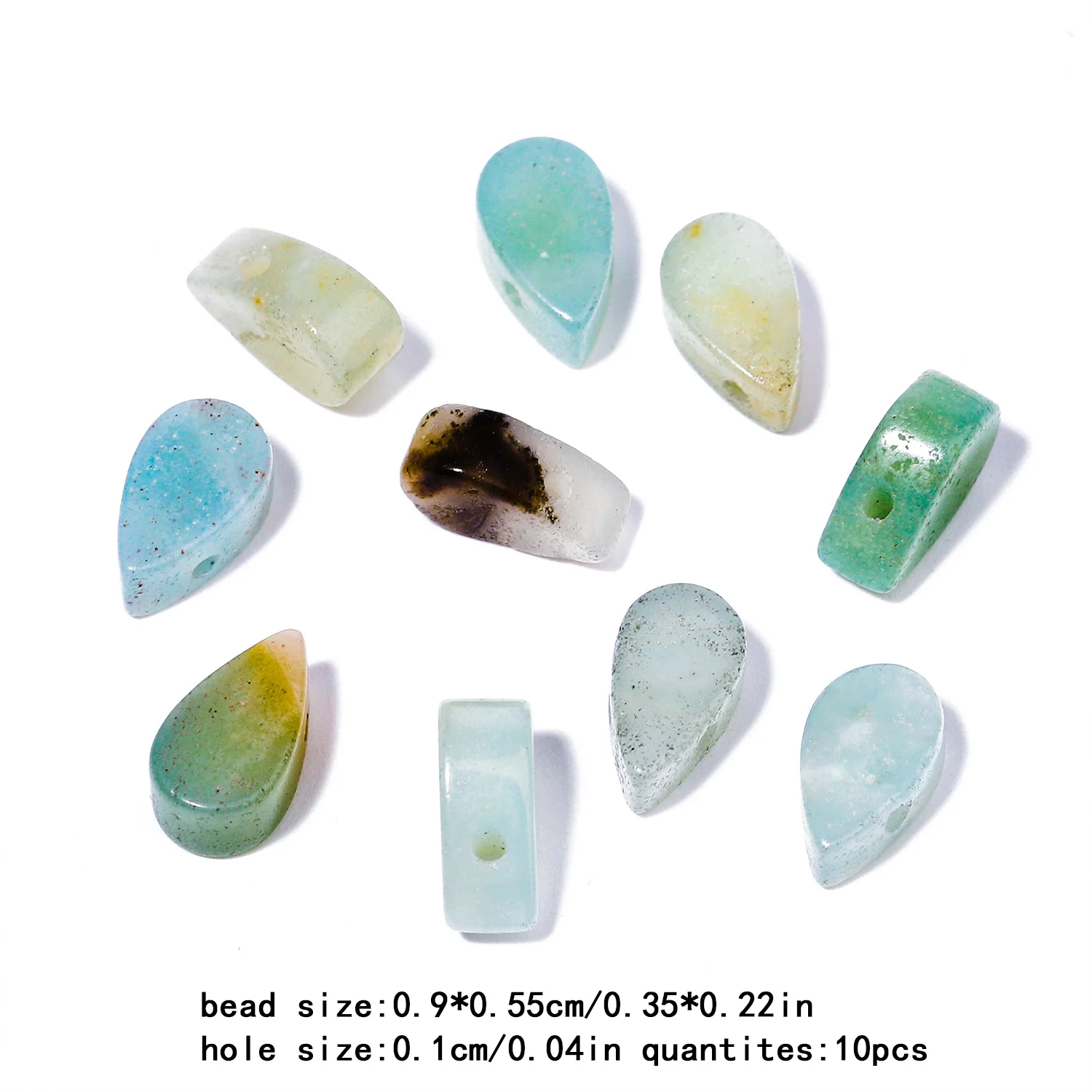 9x5.5mm Water Drop Shape Natural Amazonite Stone Bead For DIY Jewelry Making Crafts Necklace Bracelet Charms Pendant Accessories