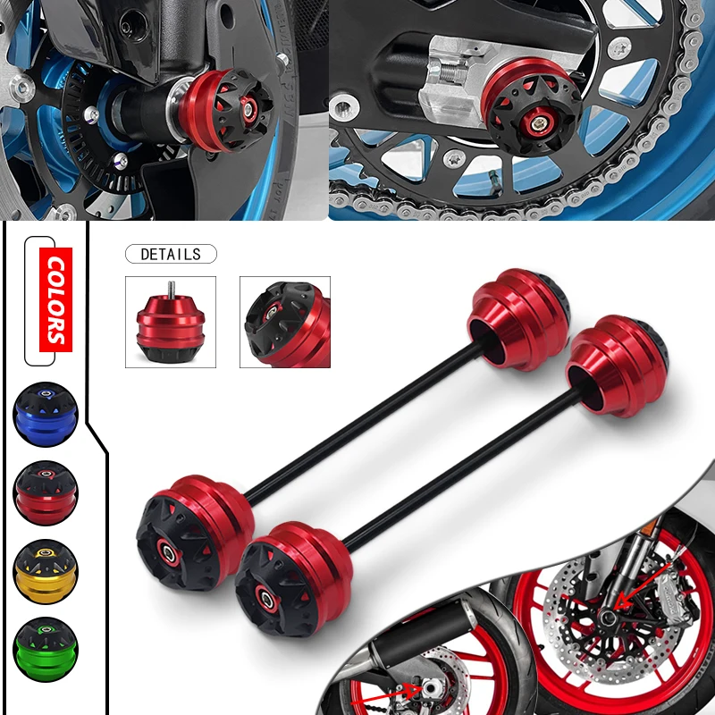 

Motorcycle Front & Rear Axle Fork Crash Sliders Wheel Falling Protector Accessories For YZF-R1 YZF-R6 YZFR1 R1M YZFR6 R1 R6