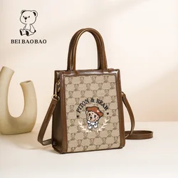 Beibaobao torba na ramię crossbody 2024 nowa retro torba na co dzień dojazdy do pracy kontrastowy kolor torba damska na zewnątrz torebka