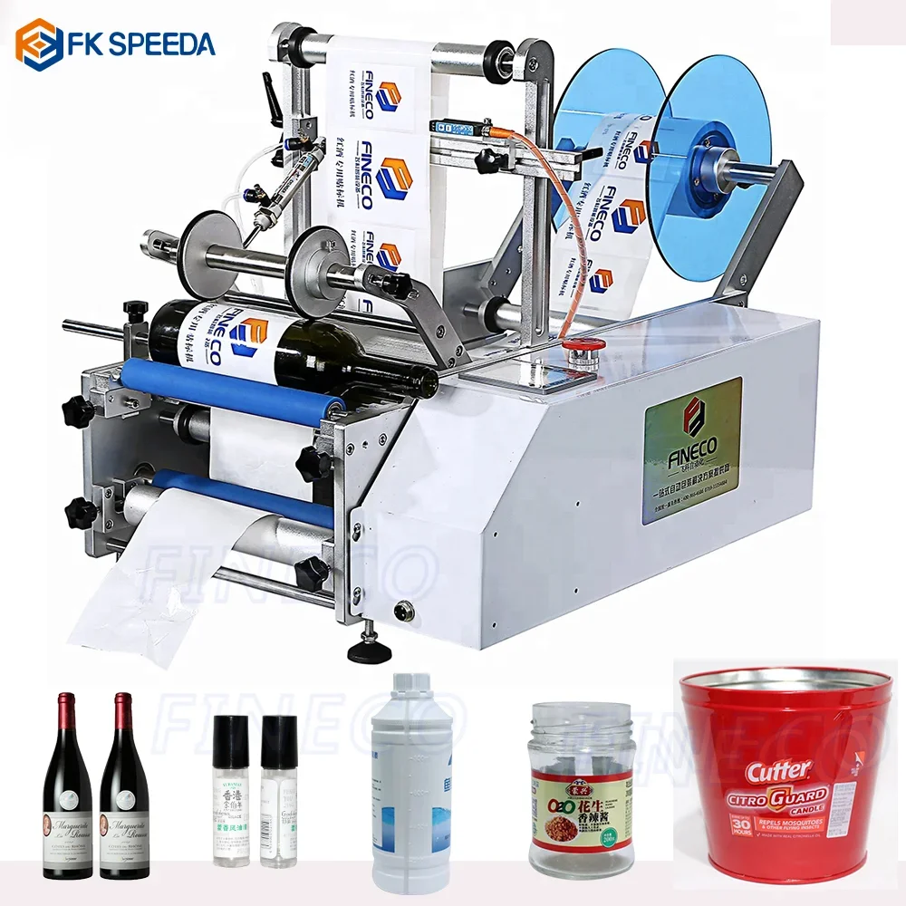 

Semi Automatic Glass Ampoule Vial Tin Can Plastic Round Bottle Labeling Machine Label Coder tin can label machine