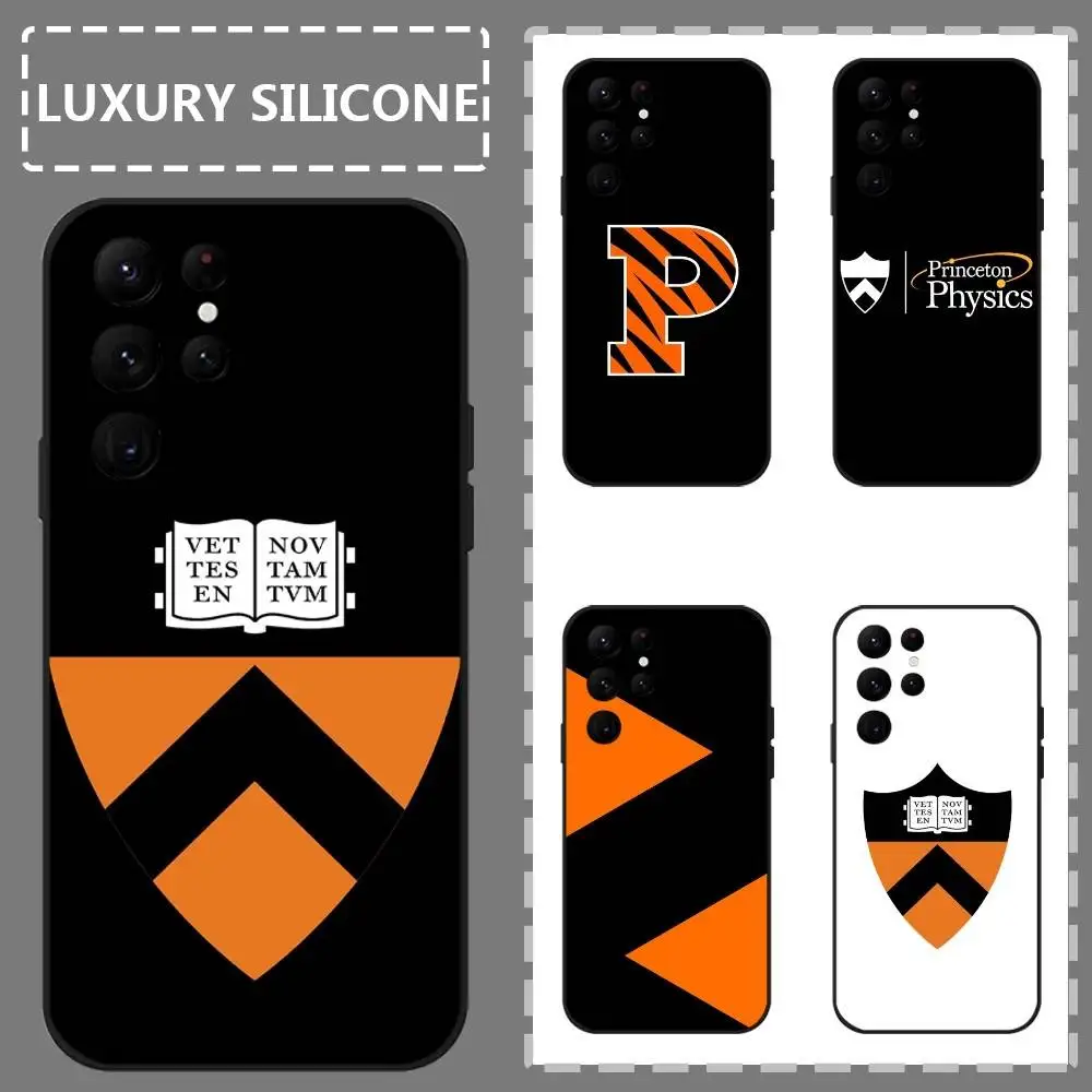 

P-Princeton University For Samsung Galaxy S25 S24 S22 S23 Ultra S21 S20 Plus 5G Frosted Non-Slip Full Soft Case