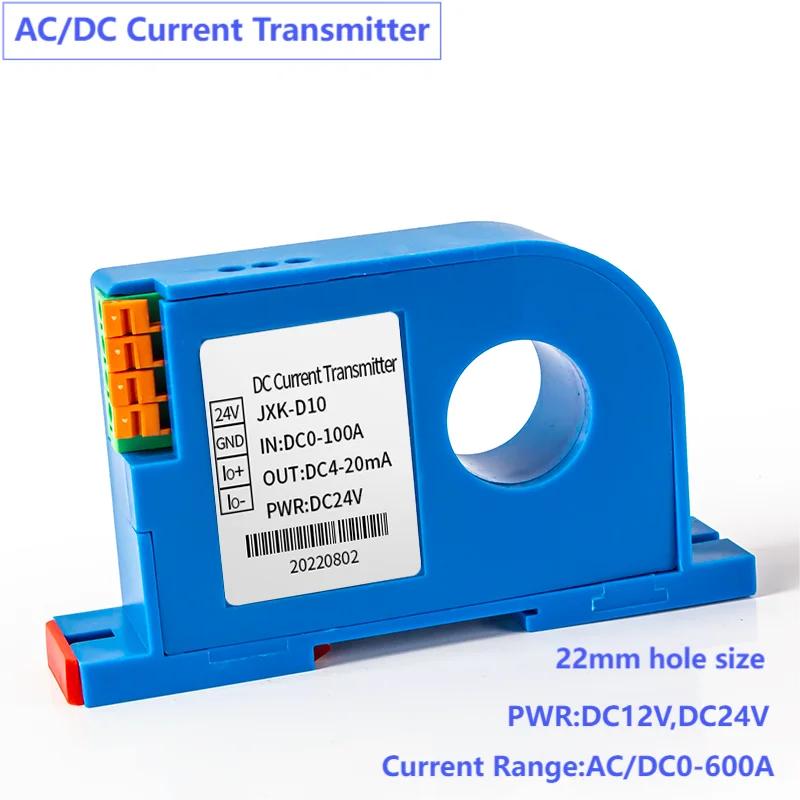 AC/DC Current Transmitter 22mm Hole 4-20mA 0-10V 0-5V RS485 AC Current Sensor 50A 100A 30A 20A 150A AC Current Transducer