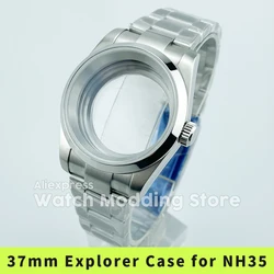 37mm 36mm 150m Explore Watch Cases Stainless Steel Watch Case for NH35 NH36 NH38 Movement See-through Caseback Sapphire Crystal