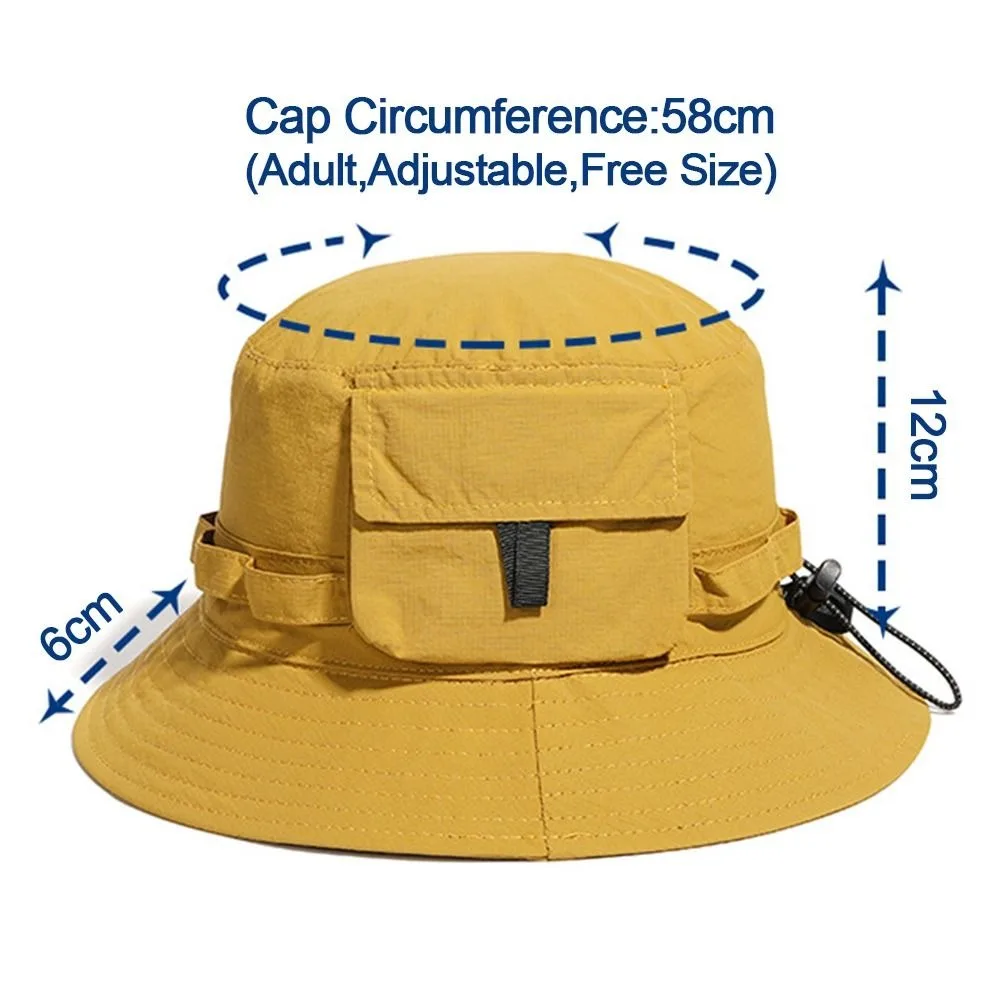 New Trendy Bucket Hat Anti-Sun Adjustable Sunscreen Hat Breathable Waterproof Fisherman Hat Summer