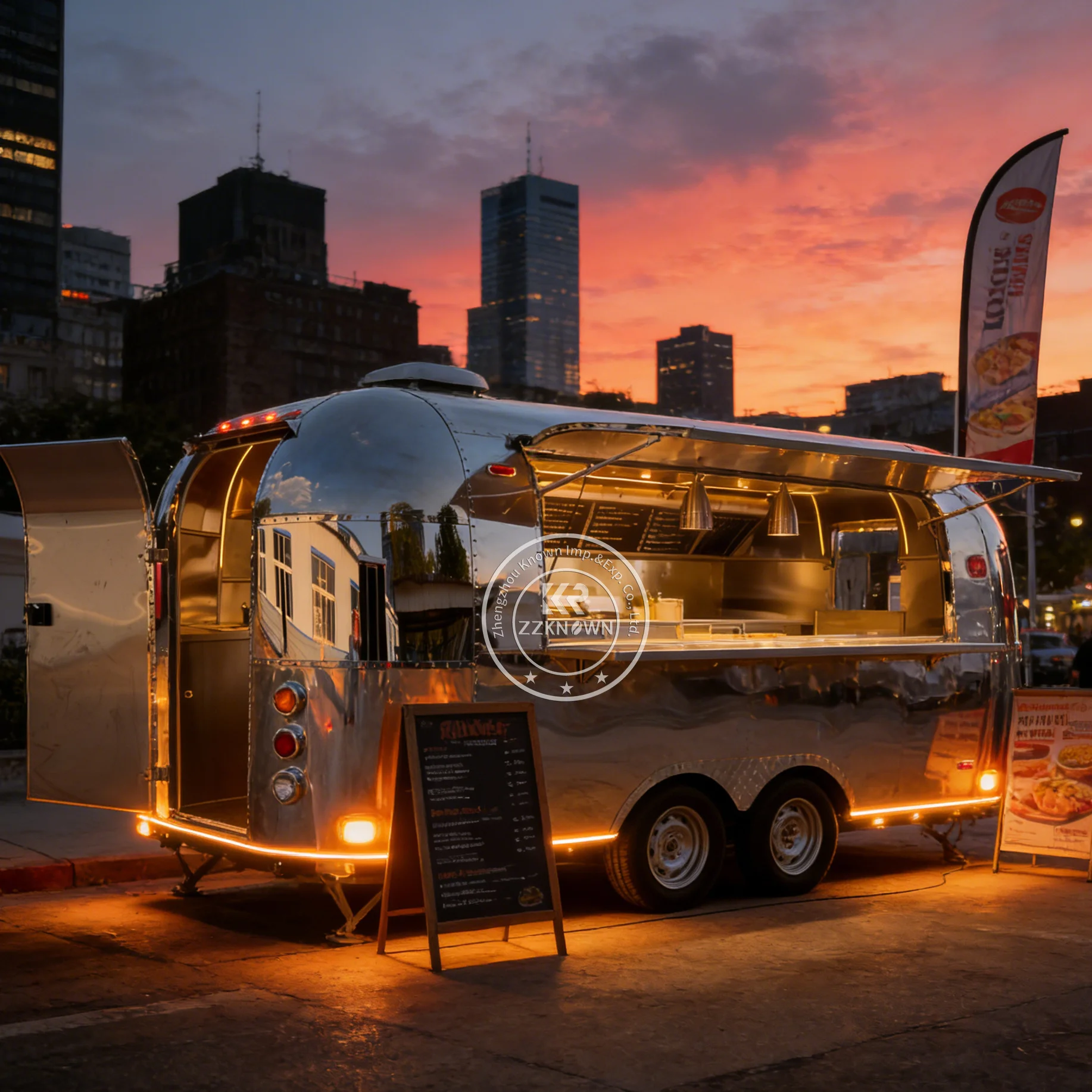 

High Quality Crepe Pancake Dessert Trailer Street Food Truck Mobile Catering Trailer With Commercial Kitchen Equipment