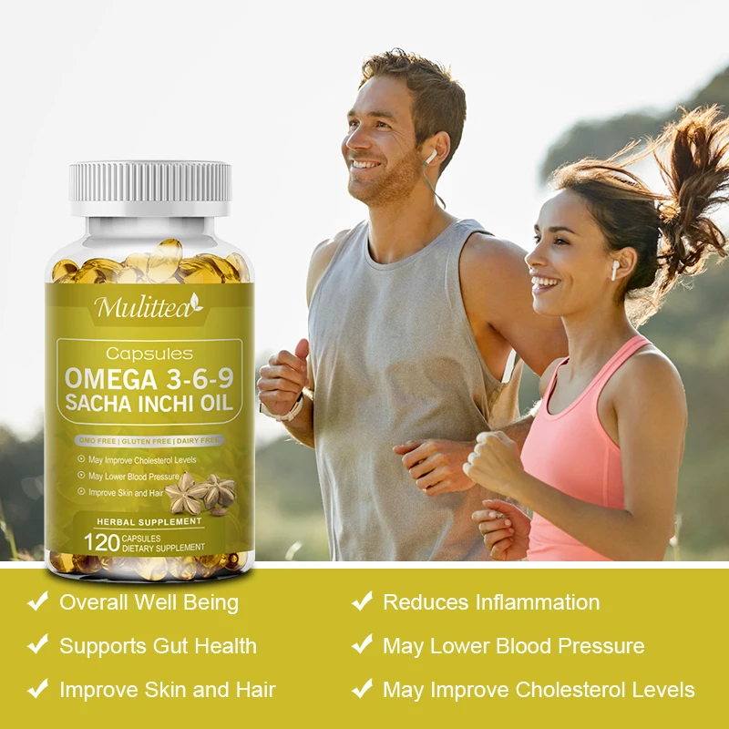 Mulittea Sacha Inchi Omega 3 Capsules Helps Gut Health Brighten skin colour Inflammation and Joint Eye Heart Bone Healthy