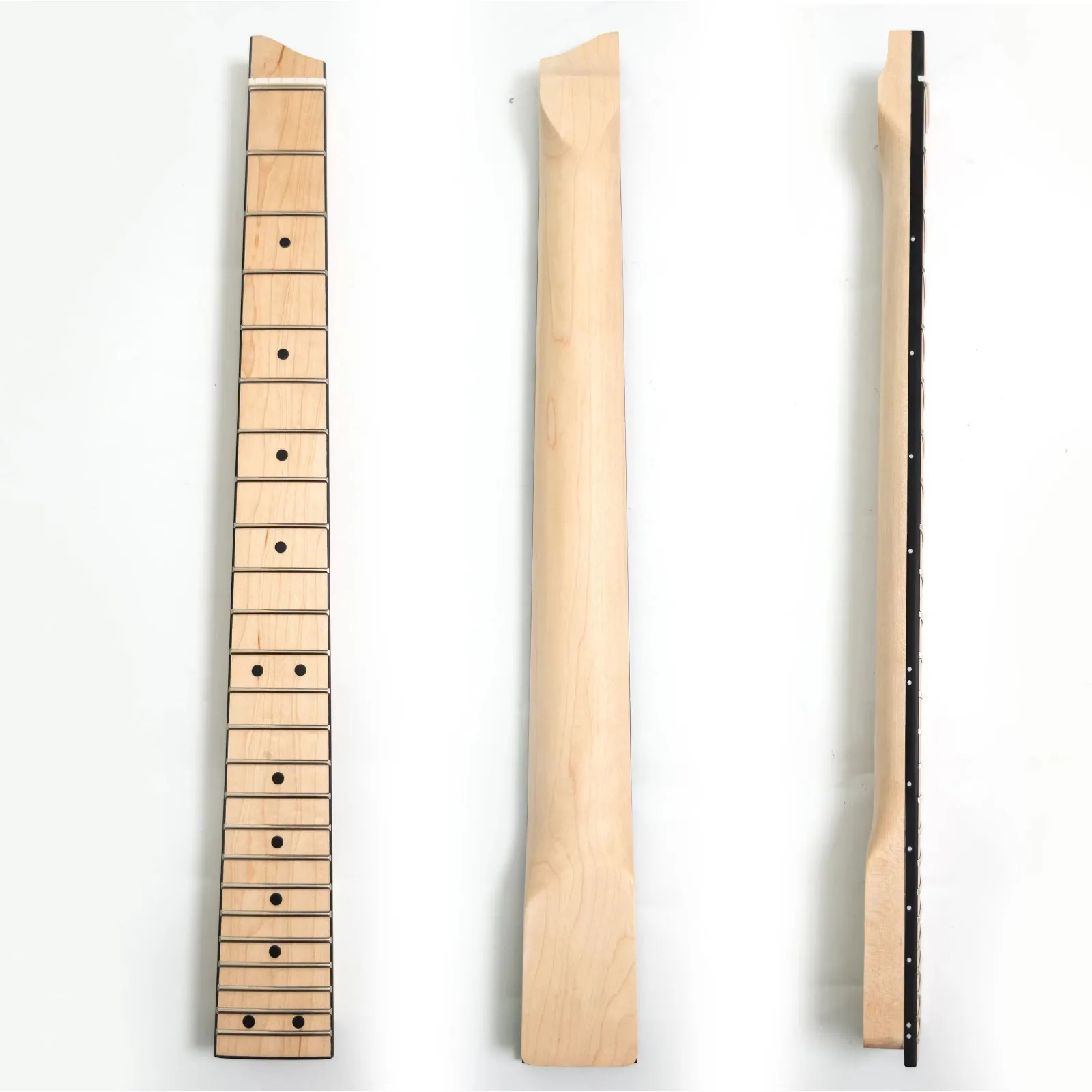 Headless Electric Guitar Neck Maple Fingerboard 24 Frets Bone Nut 56mm Heel Width 42mm String Spacing 14 Inch Radius
