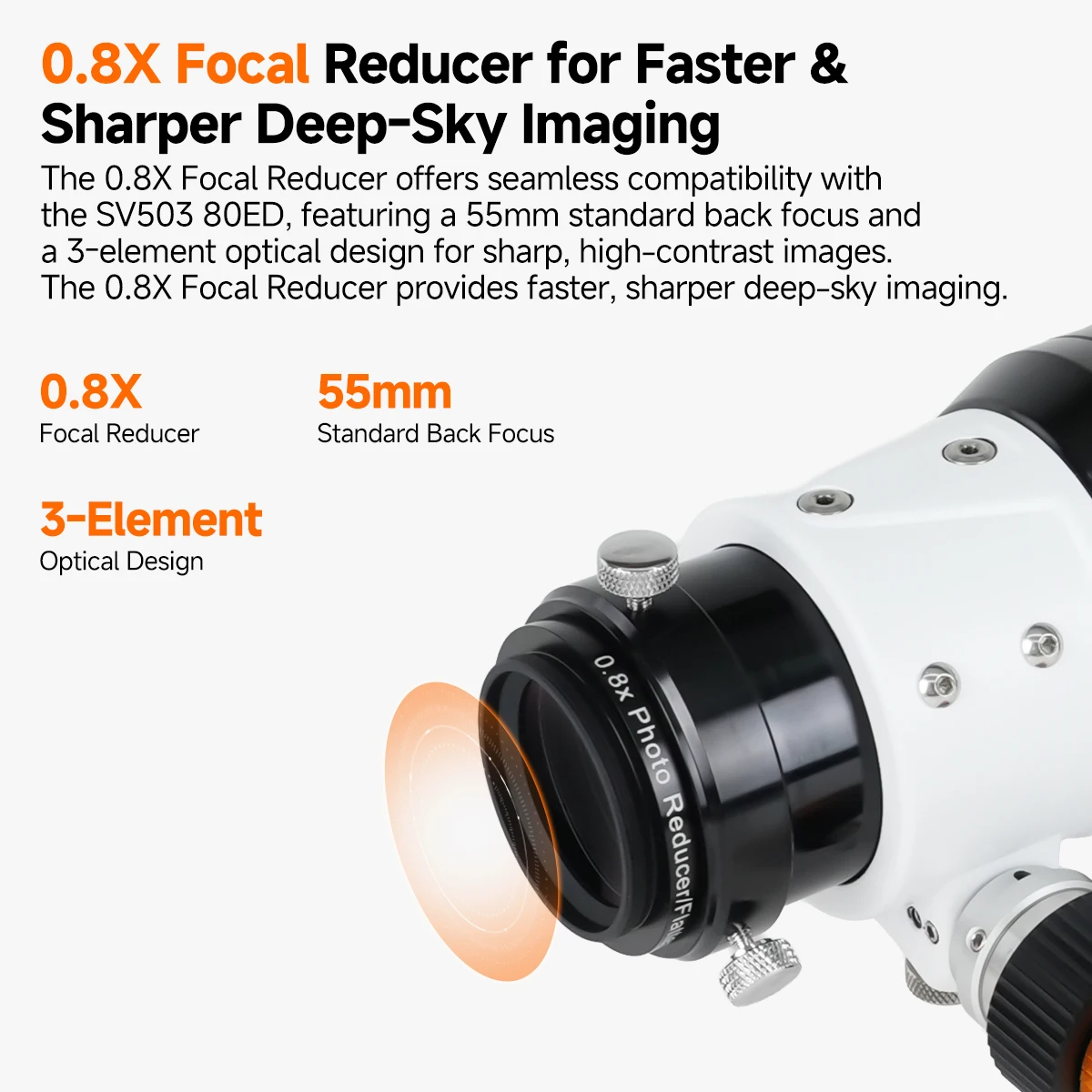 Svbony SV503 Astro Telescope 70/80/102ED Extra Low Dispersion Achromatic Refractor OTA For Exceptional Viewing Astrophotography