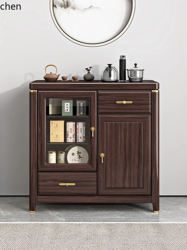 DSASolid Wood Tea Cabinet Purple Sandalwood Multifunctional Storage Cabinet Side Cabinet