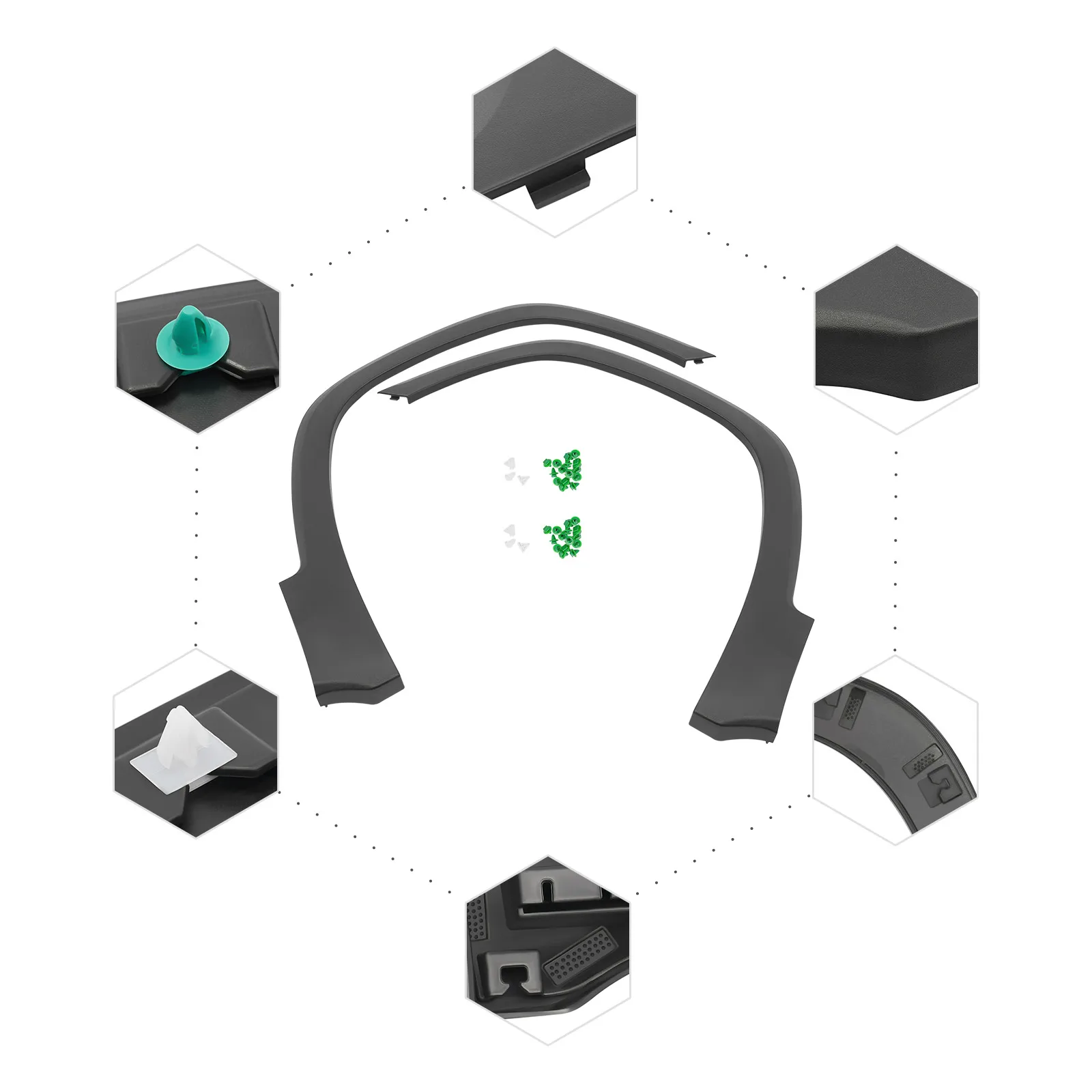 High Quality New Front Fender Flares Set (Left+Right) for 2018-2023 GMC Terrain (AT/SL/SLE/SLT), OE 84579557 & 84579535