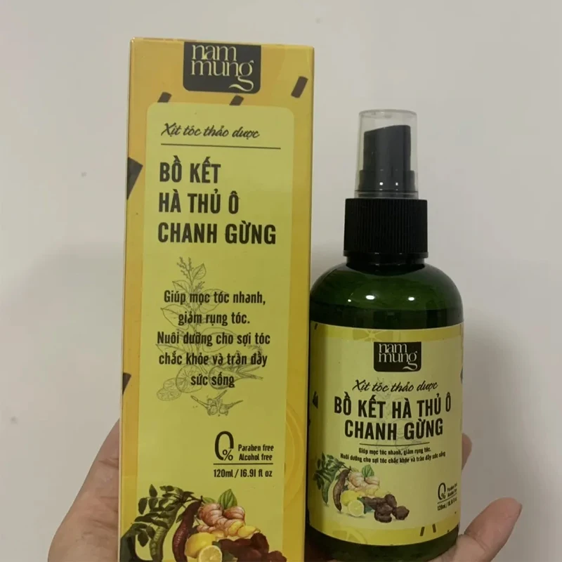 

Xịt tóc thảo dược bồ kết hà thủ ô chanh gừng- xịt tóc nammung Reduce Hair Loss Hair Growth, Thicken, Avoid Tangles, Smooth 120ml