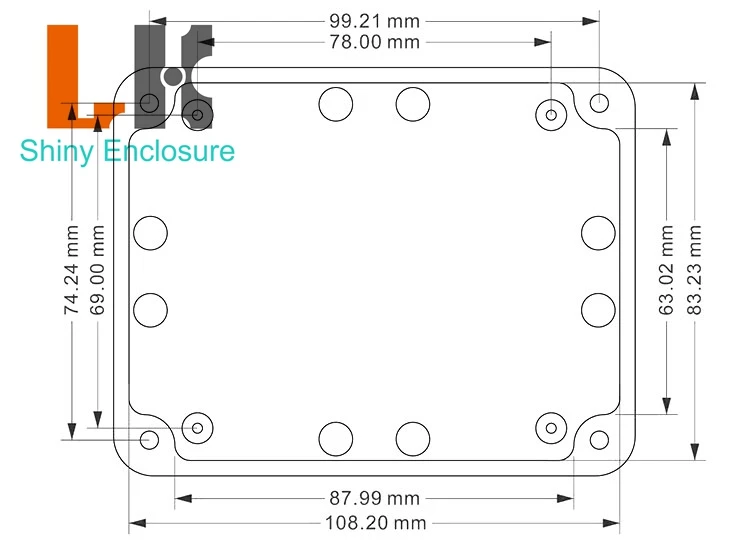 115x90x55mm Diy Plastikowa skrzynka przyłączeniowa Niebieski kolor Wodoodporna obudowa Zewnętrzna obudowa ABS Instrument Elektryczna skrzynka projektowa