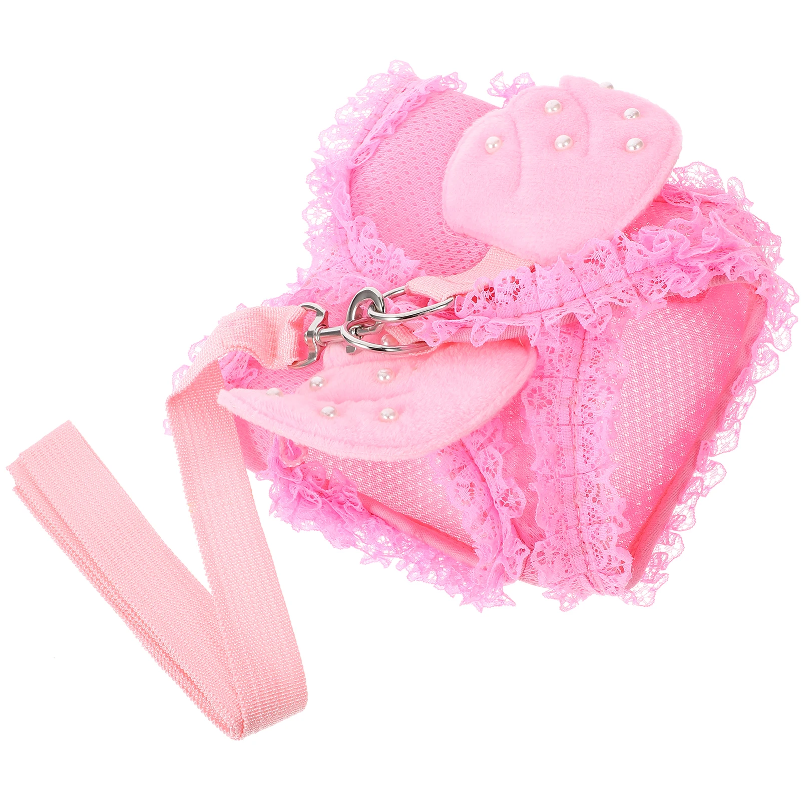 

Pet Harness Chest Strap Cat Dog Vest Soft Polyester Pink Kitten Baby Medium Size Durable Easy Clean Lightweight Breathing