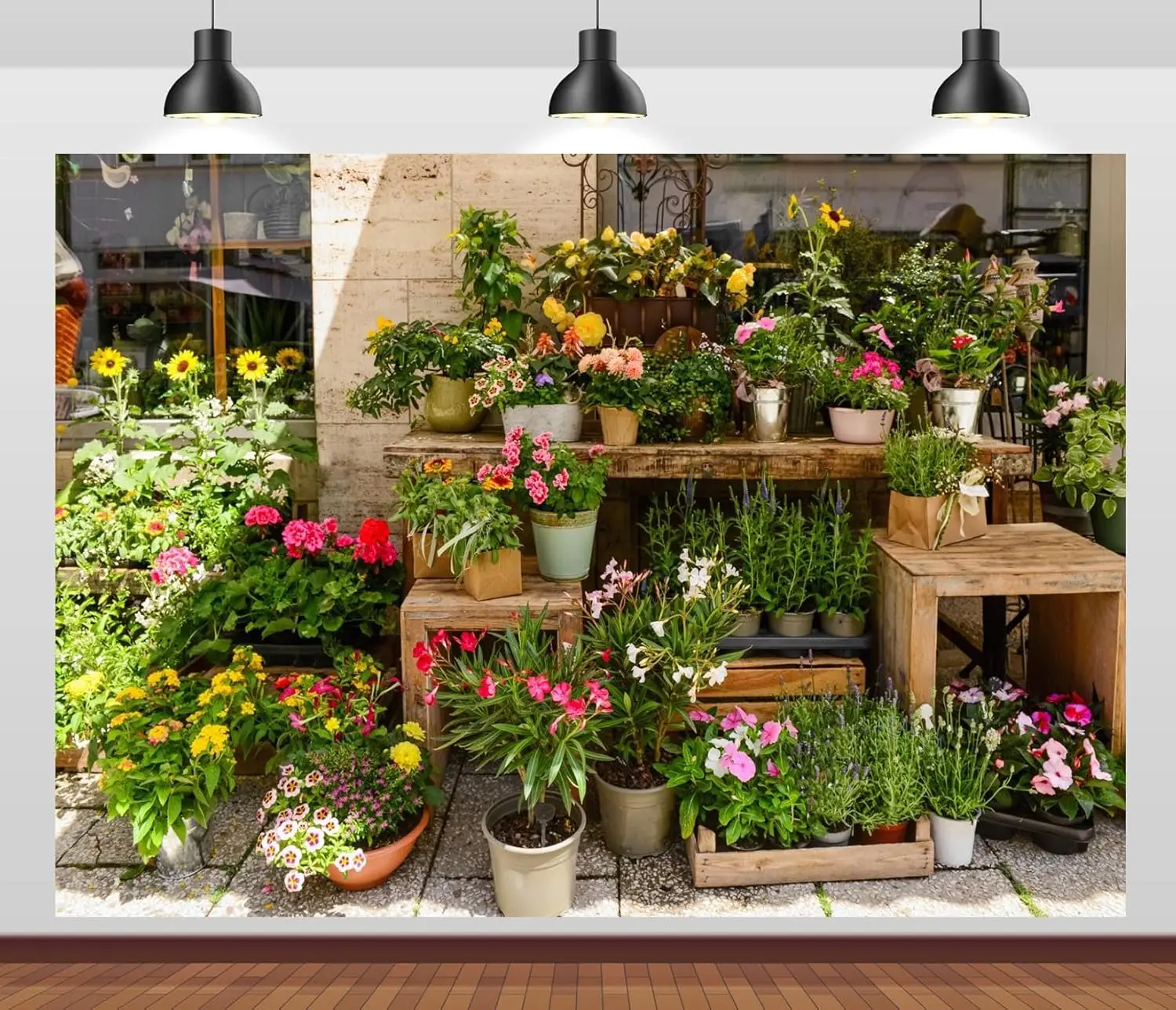 

Spring Photography Backdrop Flowers Shop Tea Party Background Banner Home Decorations Portrait Photo Studio Props Supplies