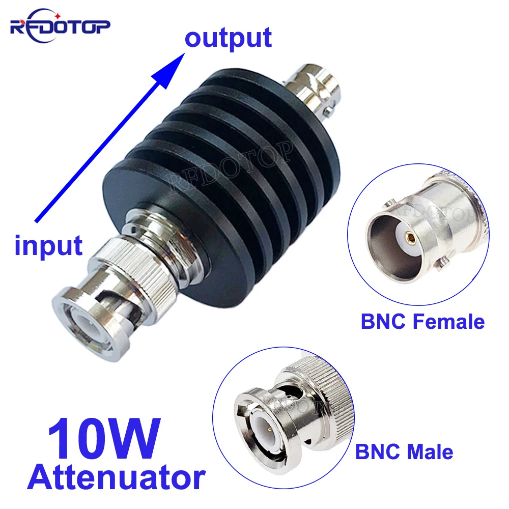 

1Pcs 10W BNC-JK BNC Male to BNC Female Connector RF Attenuator DC-3Ghz/4Ghz RF Coaxial Power 50ohm
