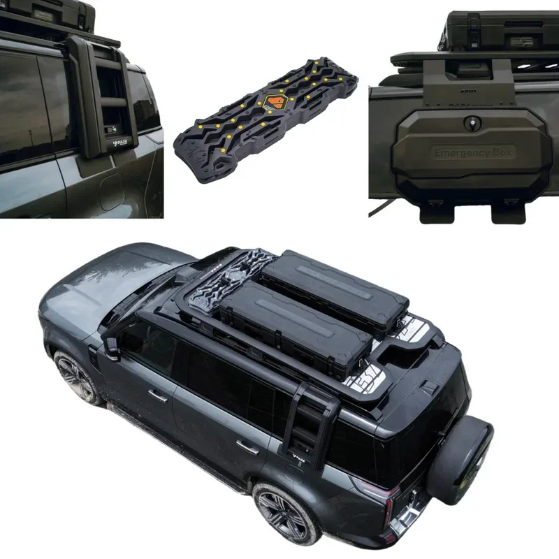 For New BJ Shi01 YUHANG CAR ROOF RACK Side Telescopic Ladder Side Storage Box Roof Platform