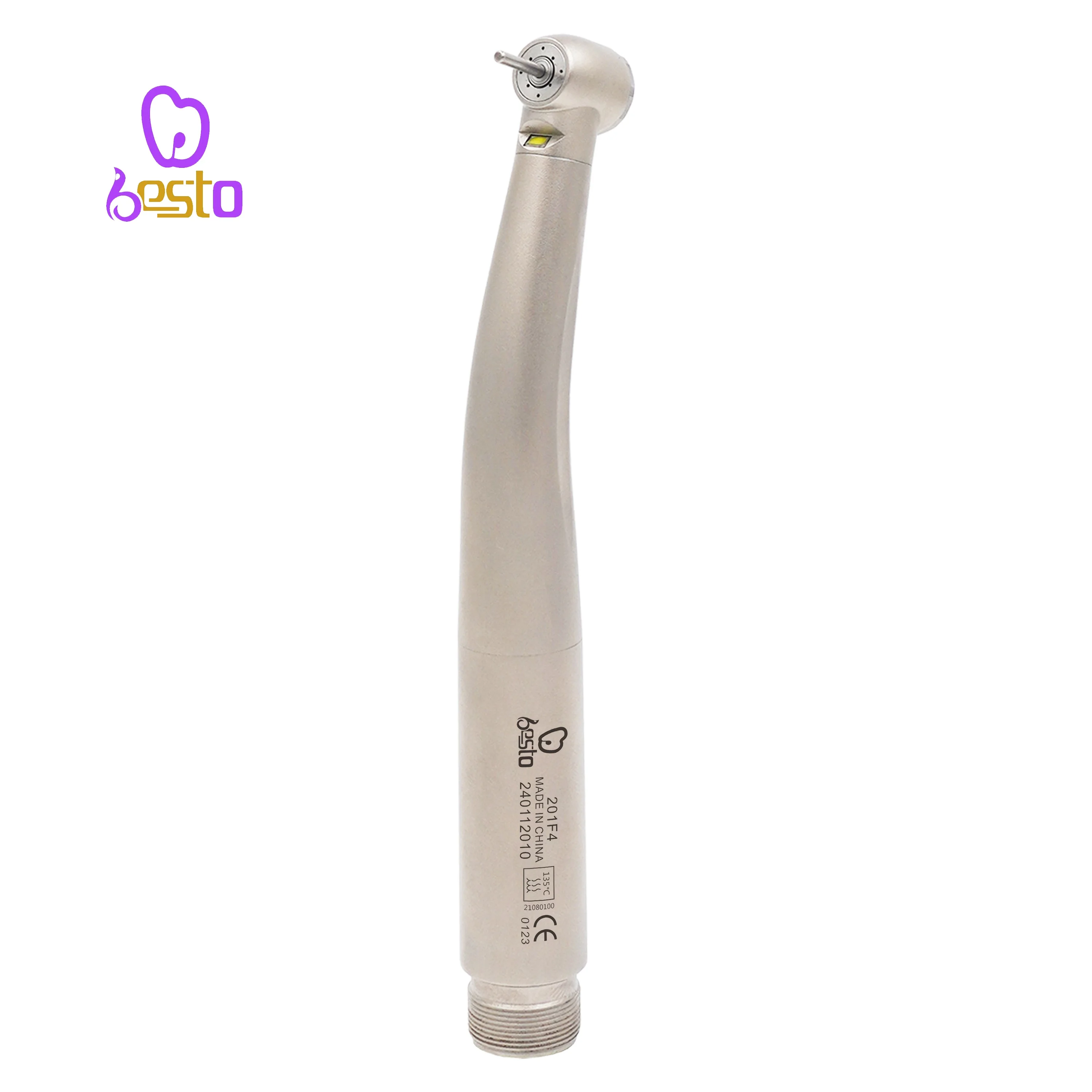 Den tal ponta led e-gerador turbina de ar handpiece 4 sprays de água 2 furos handpiece de alta velocidade aço inoxidável denti stry equipmentme