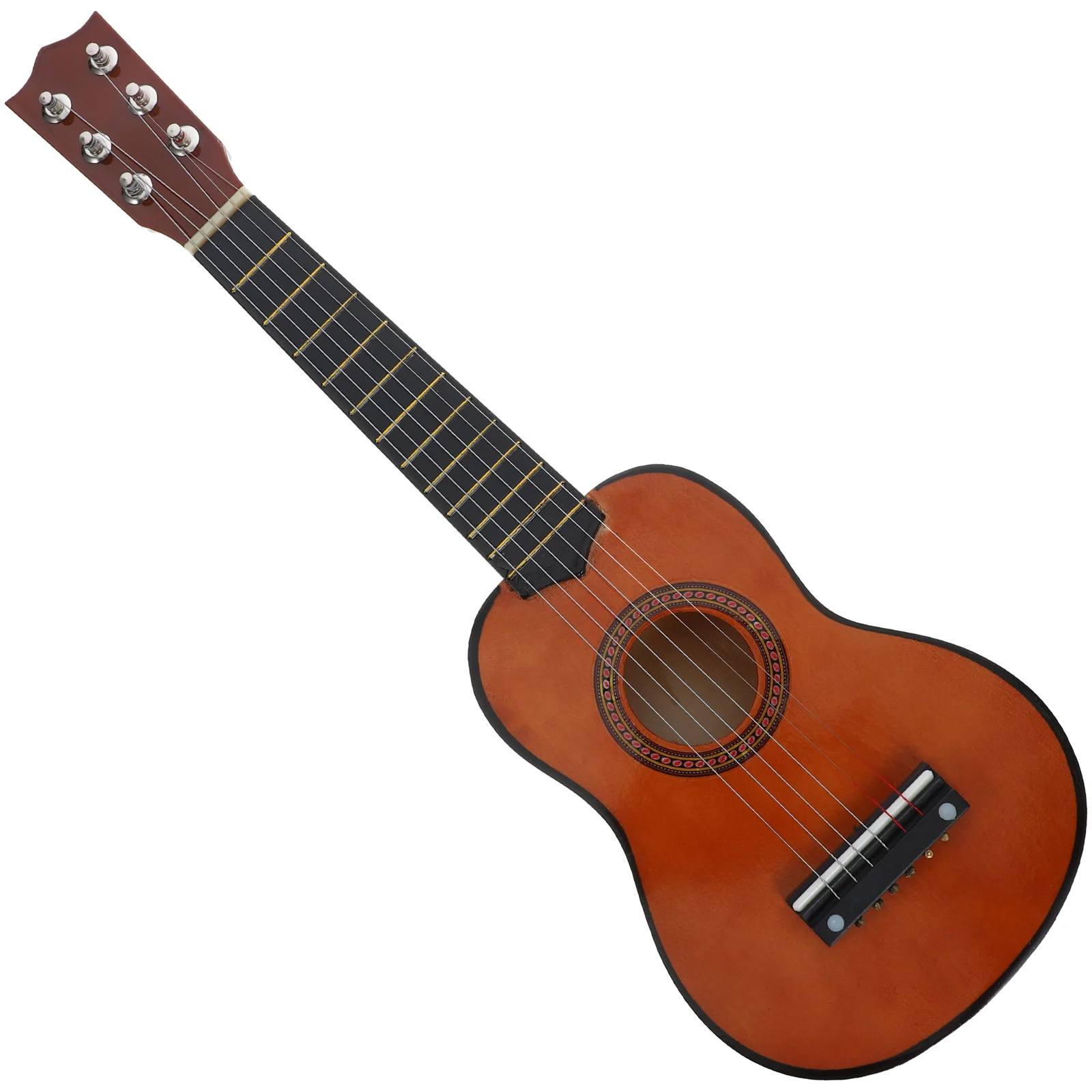 Guitarra para niños, juguete para principiantes, instrumento Musical para niños, práctica de madera, entrenamiento de café para niños pequeños