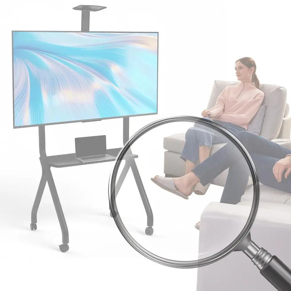 

Smart Board Stand Fits 42-75inch Screens with 360° Rotating Wheels Mobile Stand Interactive Whiteboard Stand 300lbs Capacity