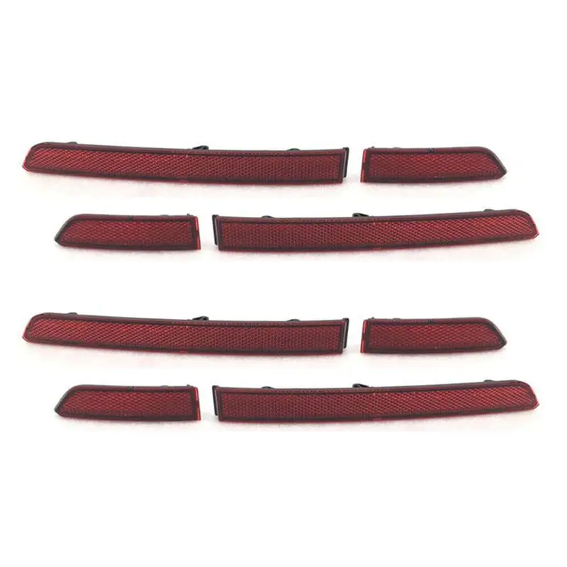 2X Car ABS Red Rear Bumper Reflector Brake Lamp False Light Decorative Lights For Tiguan L 2017-2019-N30R