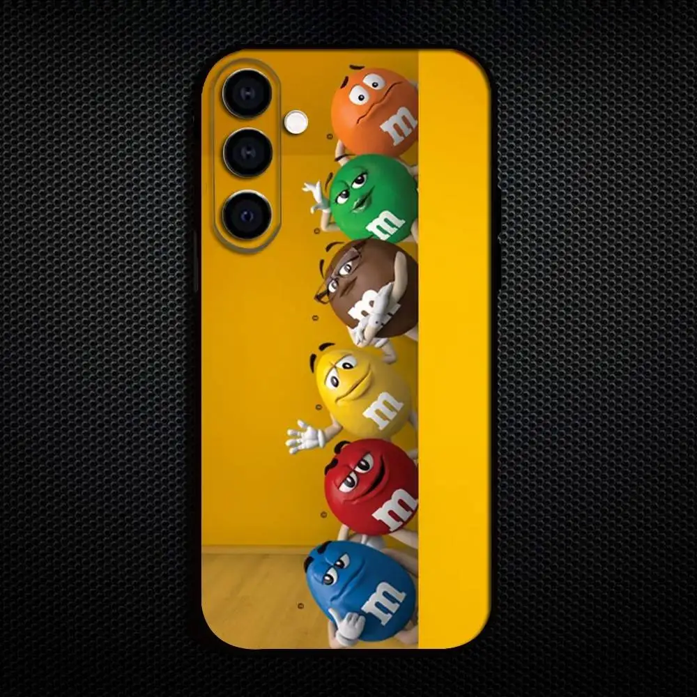 Milk Chocolate M-M&Ms Phone Case For Samsung Galaxy A73,A72,A71,A70,A53,A52,A51,Others Soft Black Cover