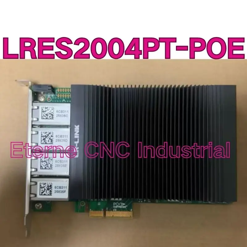 Second hand LRES2004PT-POE PCIe x4 four port gigabit POE image acquisition card tested OK and shipped quickly