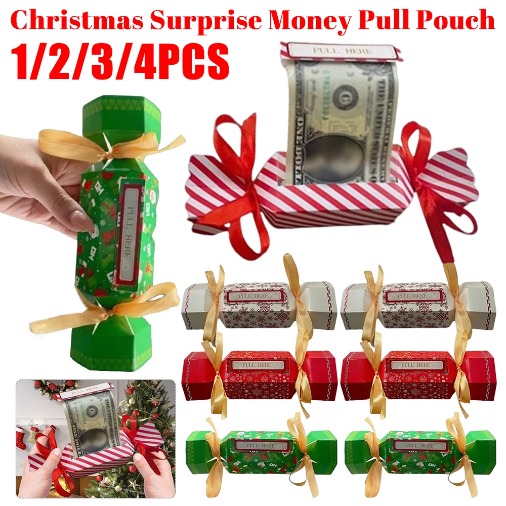 Christmas Surprise Money Pull Pouch DIY Cash Gift Pull Pouch Party Gifts Money Box Birthday Money Box for Money Gift