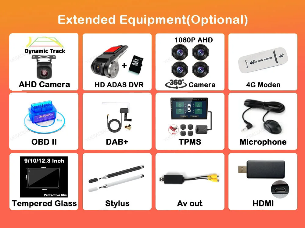 Car Multimedia Player For Android Screen Navigation Accessories Optional