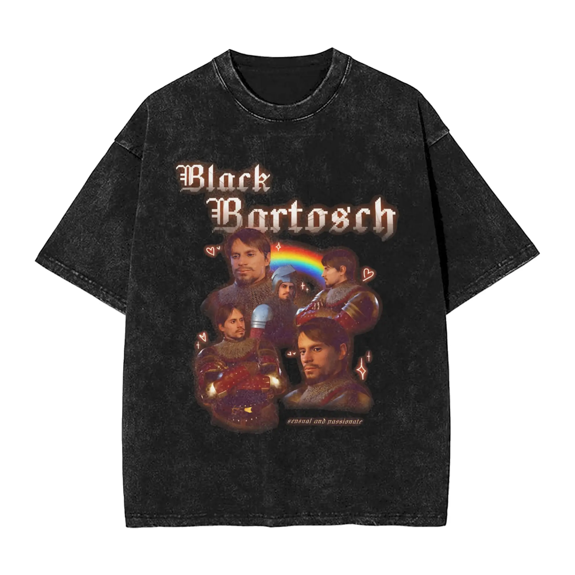 Funny Black Bartosch Kingdom Come Deliverance Gaming T-Shirts Men Crew Neck Washed T Shirts  Short Sleeve Tee Shirt Gift Tops