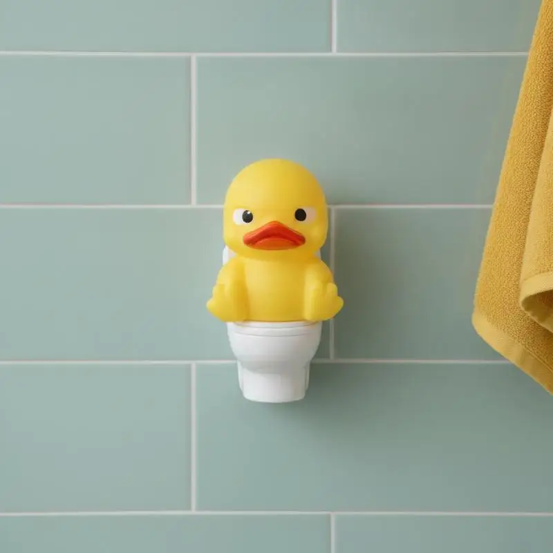 [J] Cute Toilet Duck Decorative Resin Ornament Suitable For Car Desktops Bathroom Bookshelves And Decoration