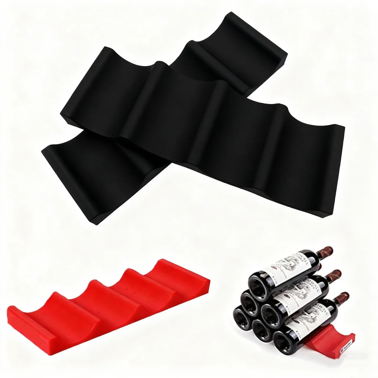 Wine Rack Countertop Storage Wine Bottle Rack for Pantry Cabinet Refrigerator Home Stackable Bottle Holder Display Bracket