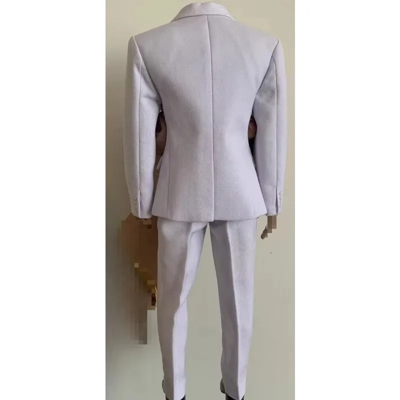 Figurki akcji w skali 1/6 Biały ślubny garnitur Płaszcz Koszula Krawat Pasek Spodnie Buty Zestaw lalek dla 12-calowego żołnierza Zwykłe ciało