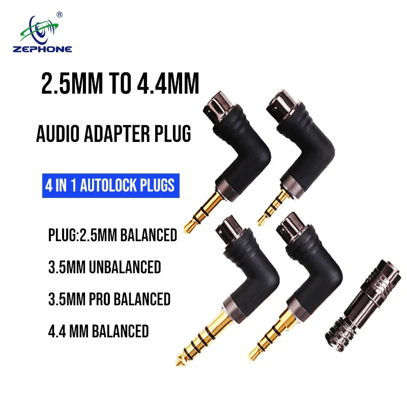 

Zephone 4 in 1 autolock DIY adaptor plug 2.5mm /3.5mm /3.5mm pro /4.4mm balanced for earphones upgrade cable (PVC waterproof )