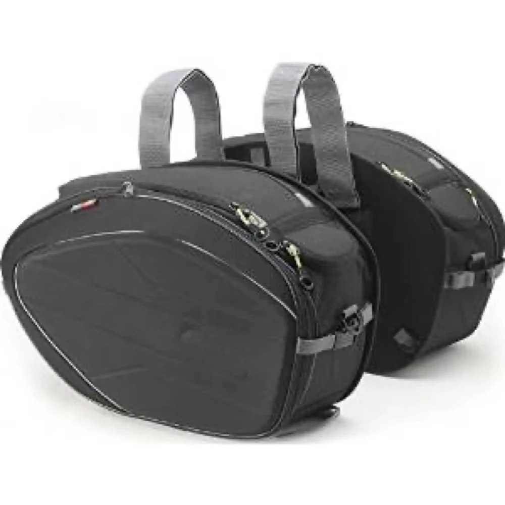 Expandable Soft Motorcycle Side Saddle Bags, PVC & Reinforced Aluminum Frame Luggage Panniers For Touring Street Motorcycles