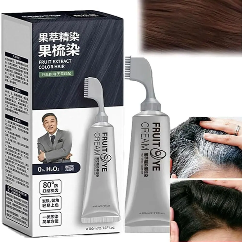 

with a Comb Natural Hair Dye Cream Easy And Convenient Universal Black Fruit Dyeing Hair Cream Effect a Long Time Hair Dye