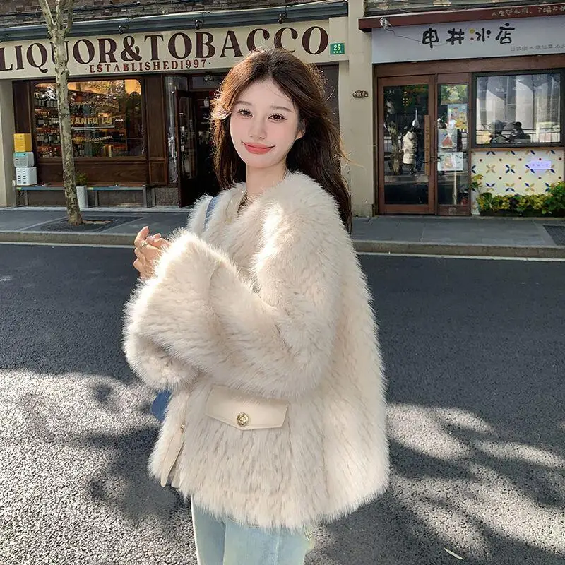 

Women Winter Coat New Korean Style Short Little Fur Women Winter Thick Slimming Youthful Jacket For Daily Wear Short Jacket