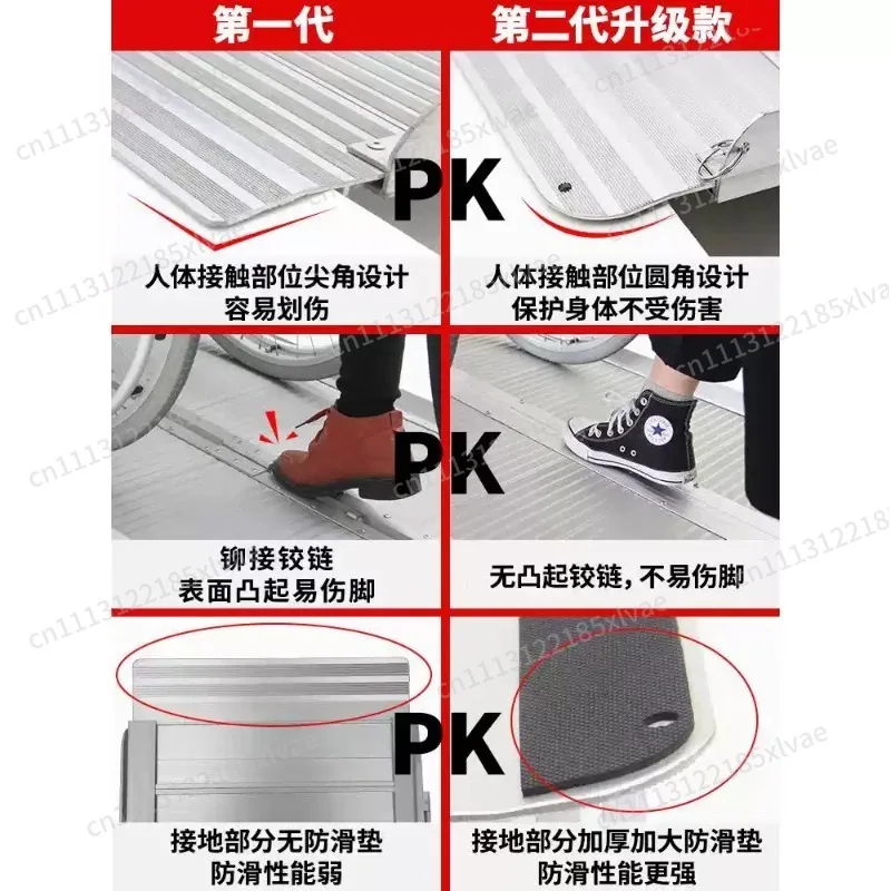 Aluminum Alloy Folding Accessible Ramp Channel Transition Plate Mobile Cart Step Ramp Pad