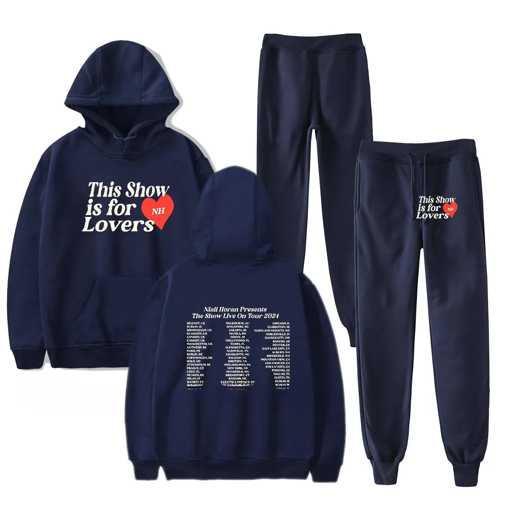 Niall Horan THIS SHOW IS FOR LOVERS DATES Men's Sports Suits Fashion Tracksuit Women Hoodies + Pants Two Pieces Sets