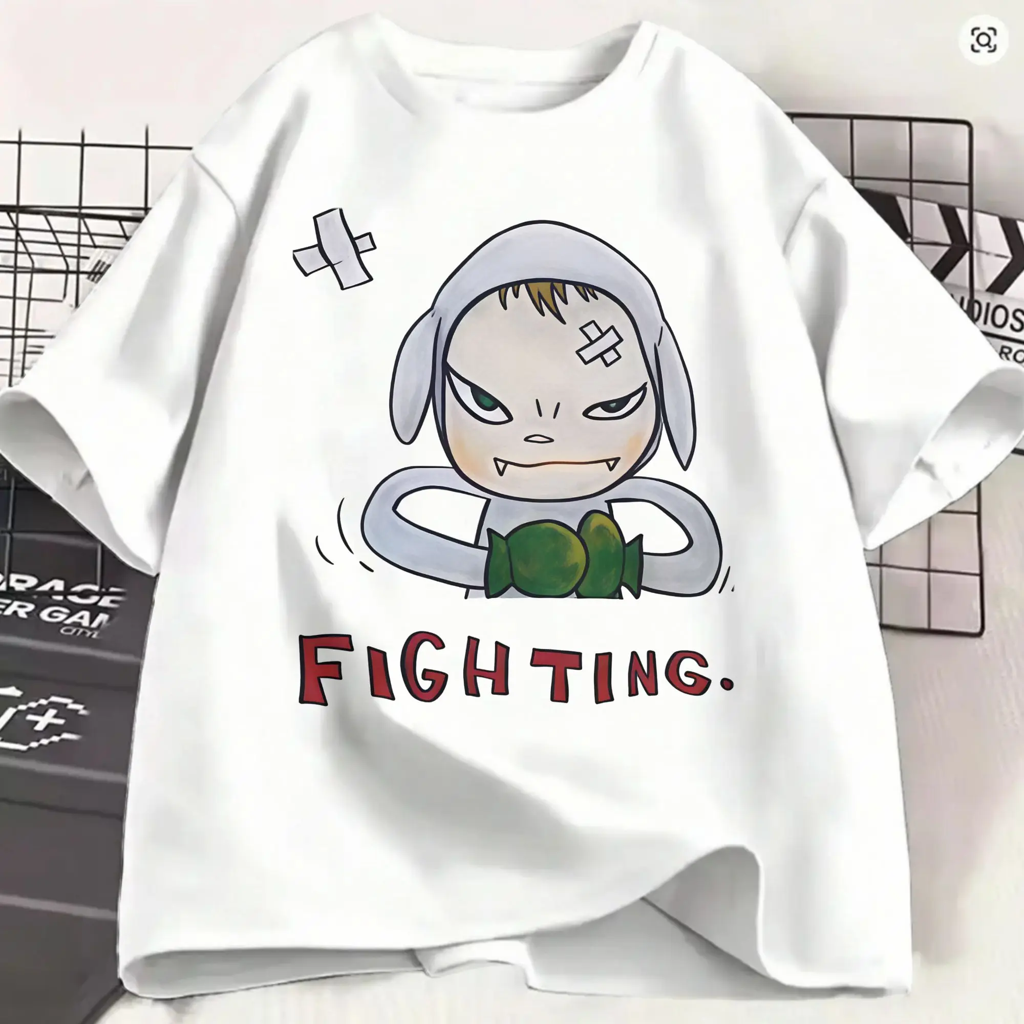 Streetwear T Shirt Summer Yoshitomo Nara Novelty T-Shirts  Pure Cotton Tshirt for Men's Y2K Classic Print Short Sleeve Clothing